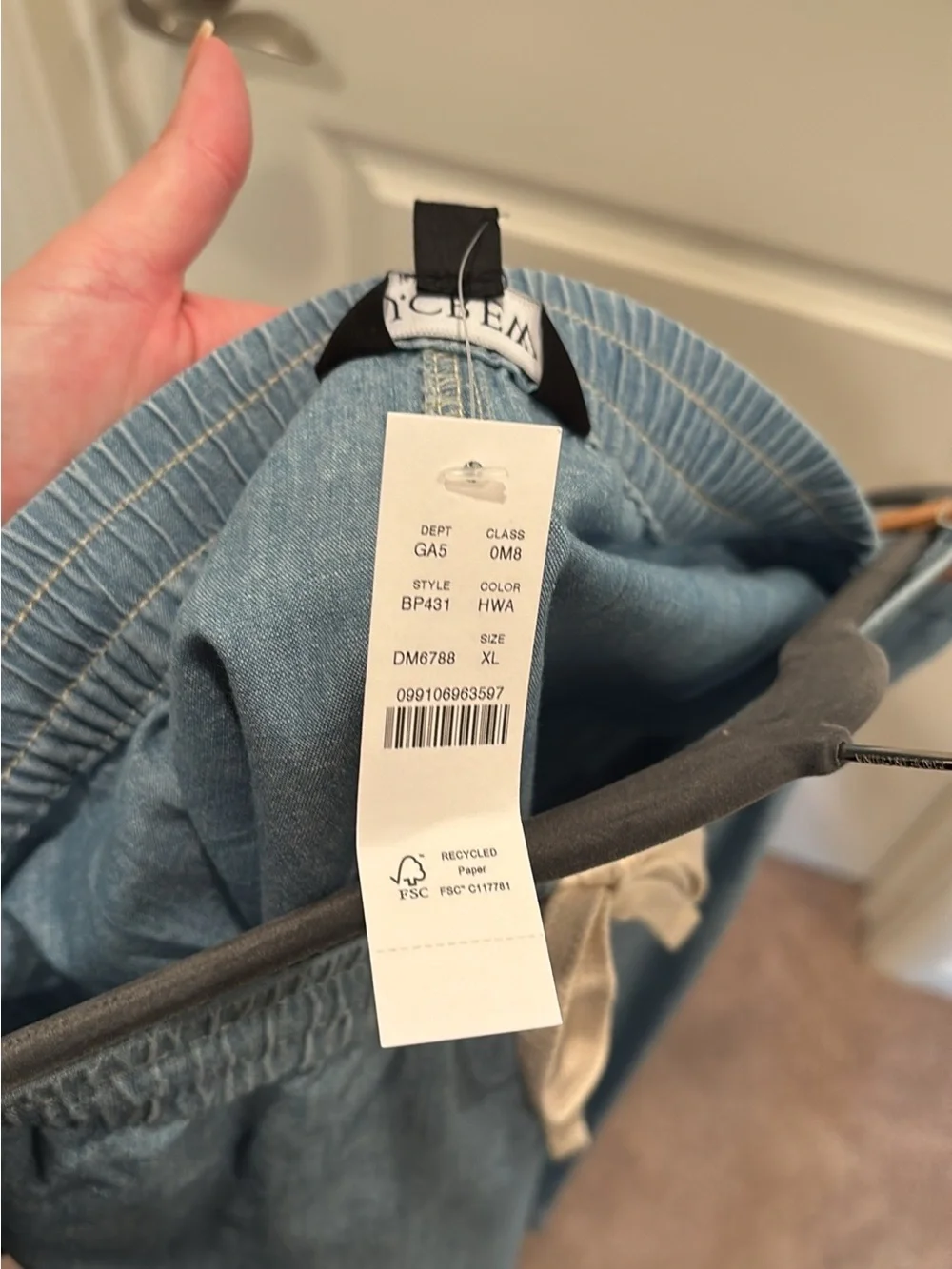 J. Crew Seaside Skirt in Chambray - size XL